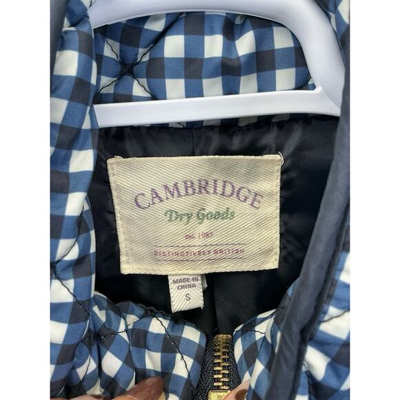Cambridge Dry Goods Gingham Quilted Vest Navy White Preppy Classic Sz Small - Picture 6 of 11